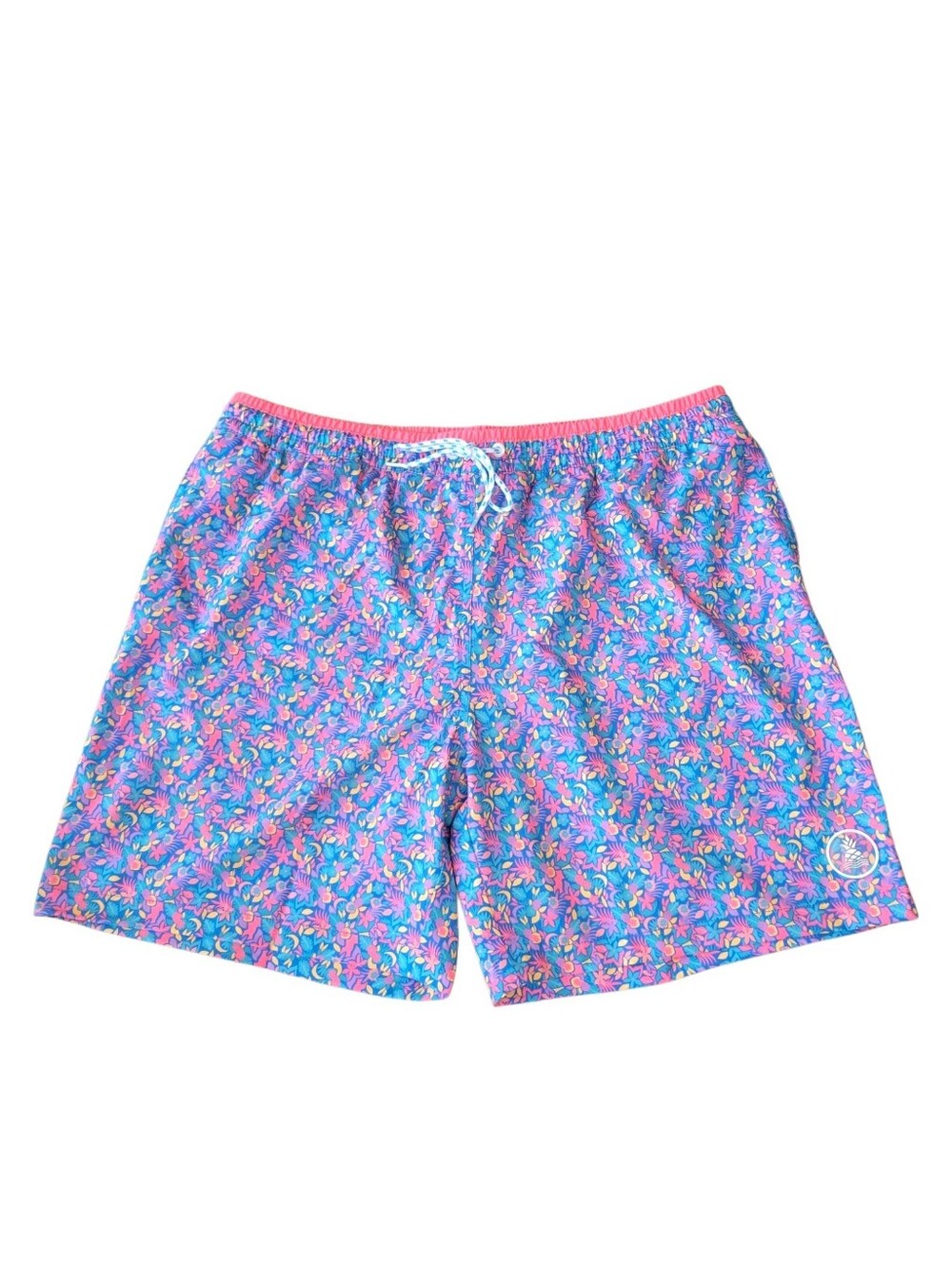 Chubbies Men's The Spades Blue Floral Lined 7" Swim Trunks XXL